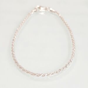 925 Italy Rope Chain 6 3/4" Sterling Silver Bracelet